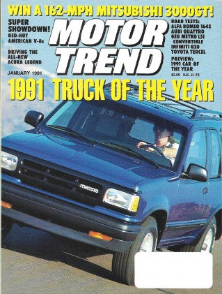 MOTOR TREND 1991 JAN - TUNERS DUEL, CHRYSLER CONCEPTS - 2 COVERS*